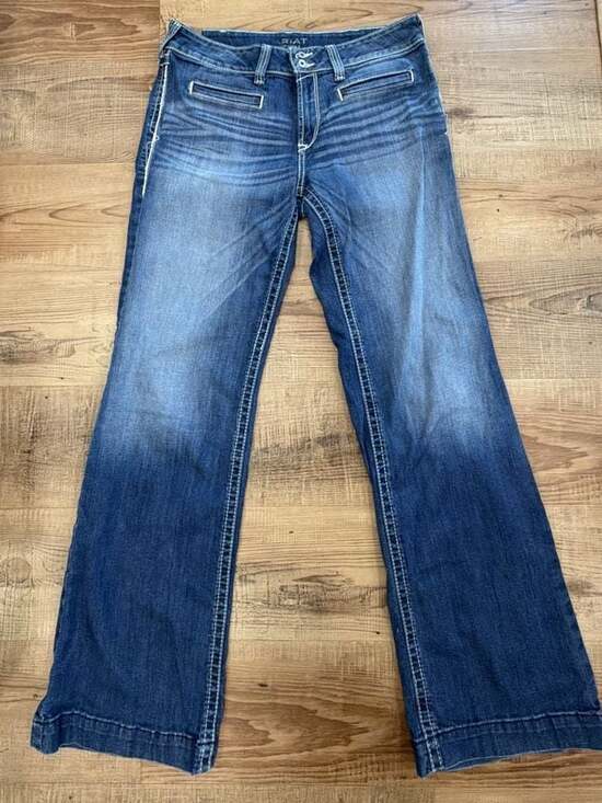 Ariat Denim - Ariat Women's Mid Rise Entwined Trouser Jeans 32L Western Rodeo